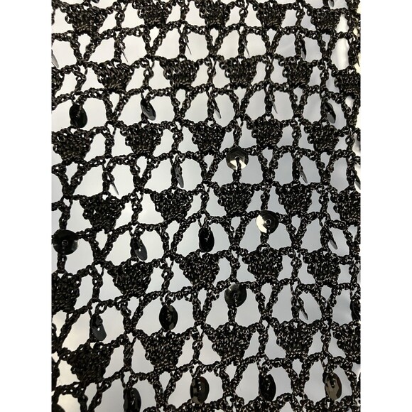 Camille La Vie Open Knit Sequined Black Sweater Size Medium - Picture 5 of 8